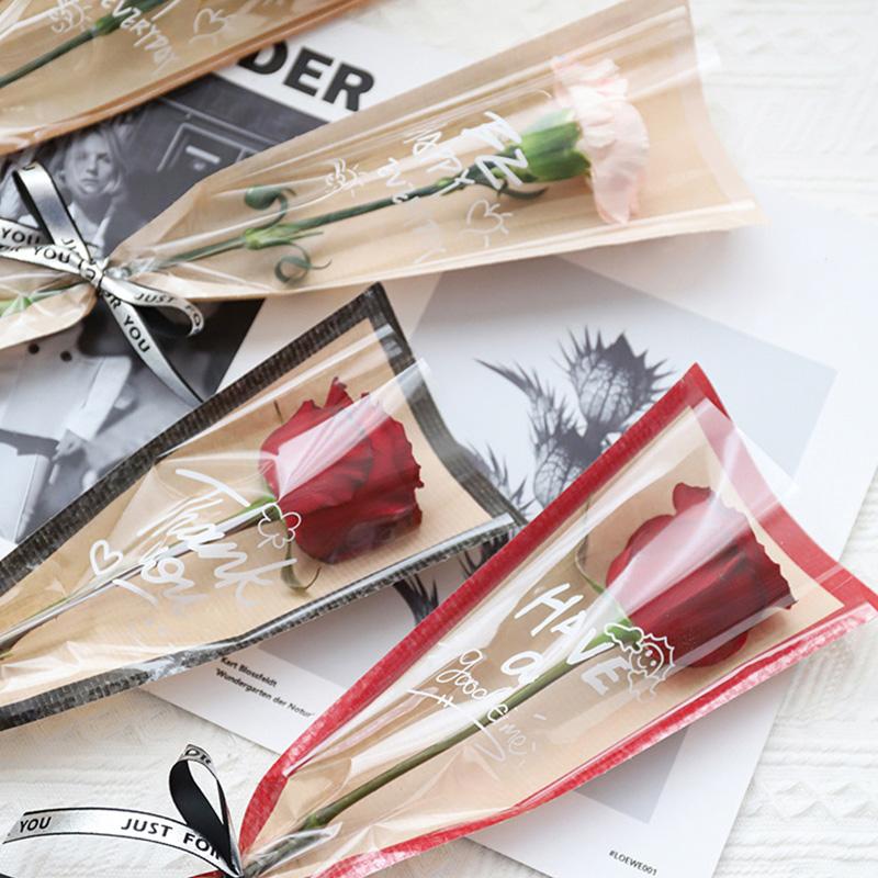 30 шт./пакет, пластиковый пакет для хранения, упаковочный пакет для цветов, упаковочный пакет для букета роз