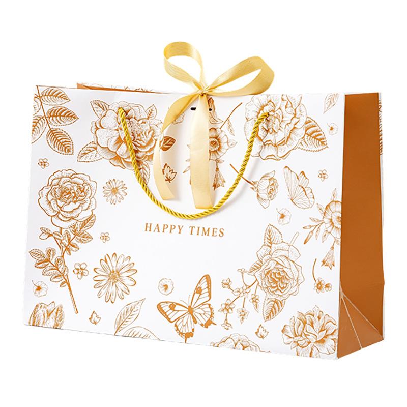 Премиум Ощущение, Подарочный пакет, Ручной пакет для упаковки одежды, Бумажный пакет, с лентой, Сувенирный пакет, Подарочный пакет Pack of 10